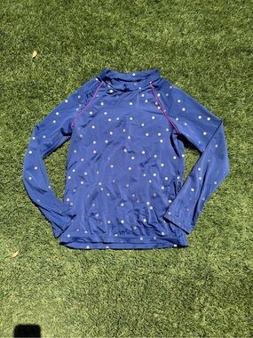 Boden Girls Long Sleeve Rash Guard Blue Gold Size 11-12y